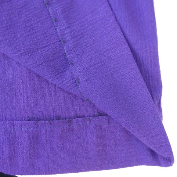 Vintage Gauchos Culottes Split Skirt Basque Waist Palazzo Purple Moonglow Button - Picture 8 of 10